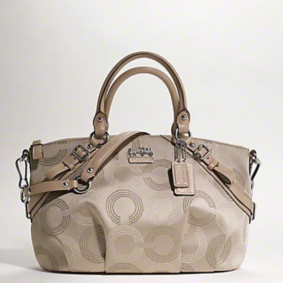 Coach Handbags - Coach Madison dotted op art satchel
